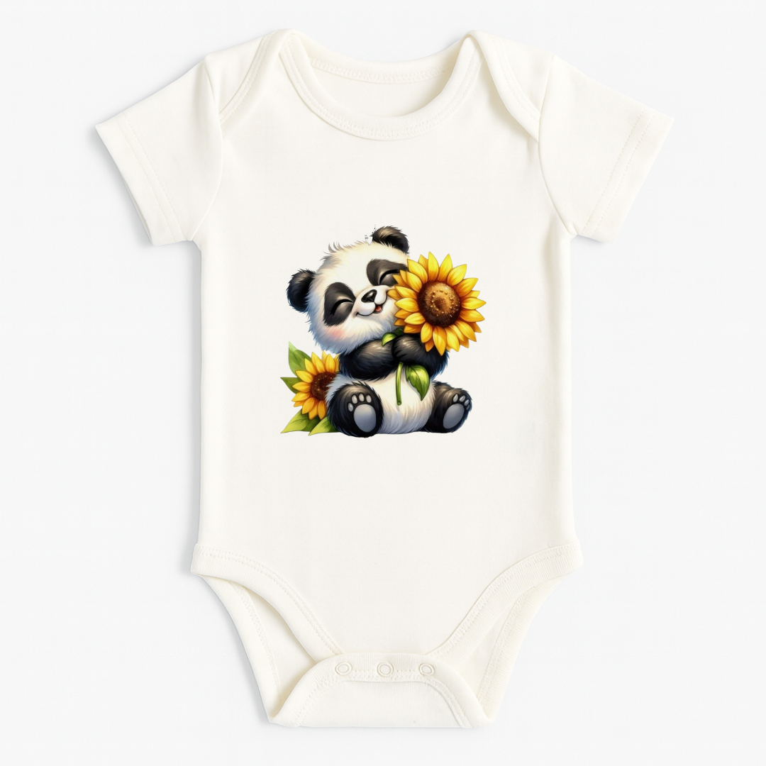 Panda with Sunflower Baby Romper