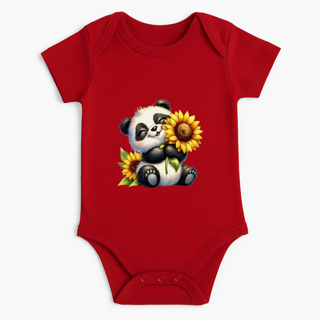 Panda with Sunflower Baby Romper