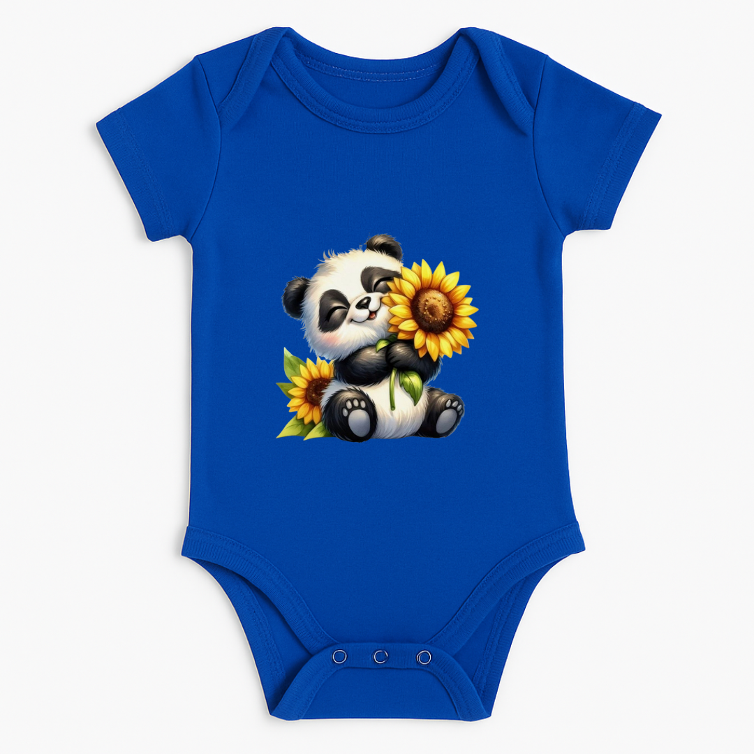 Panda with Sunflower Baby Romper