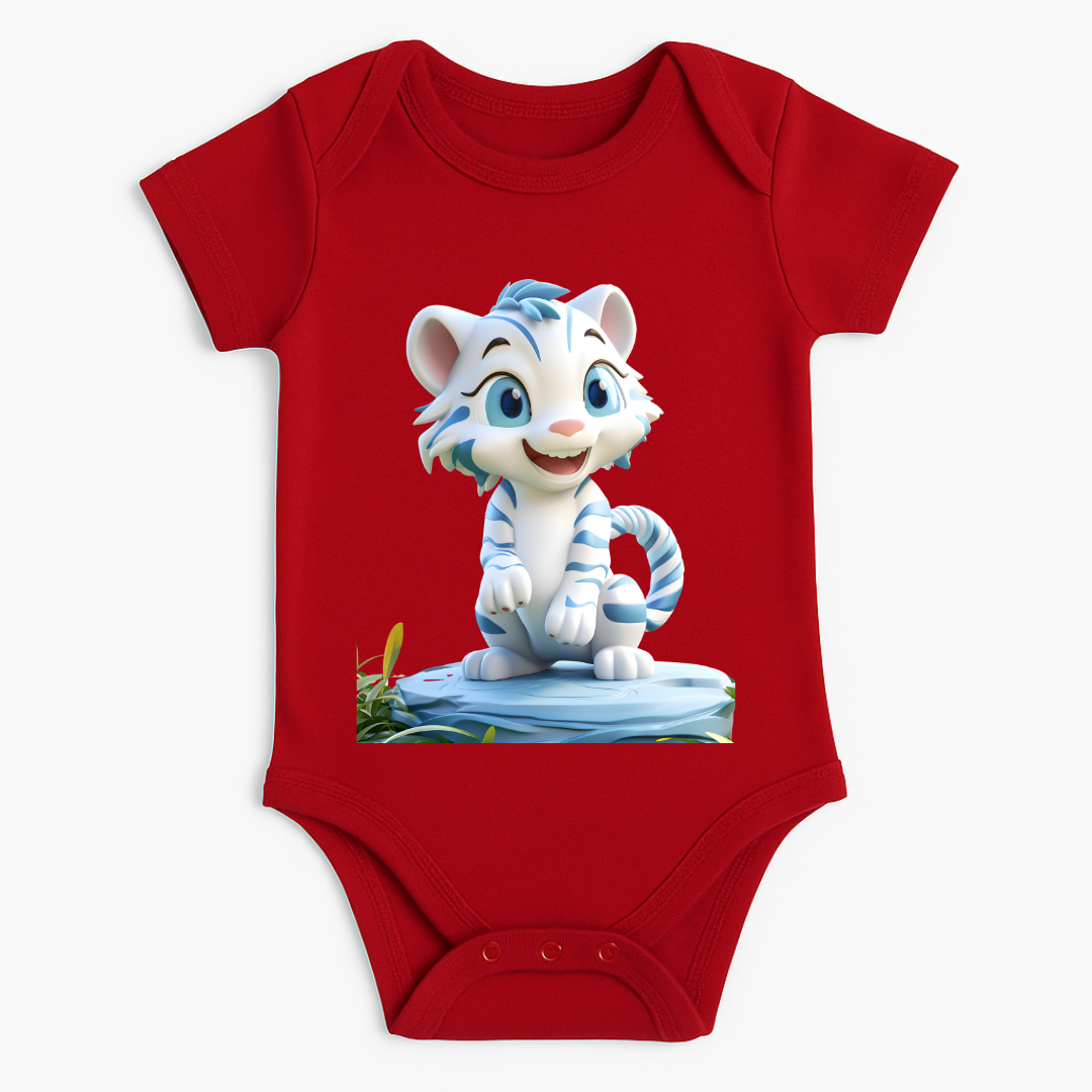 Cute White Tiger Baby Romper