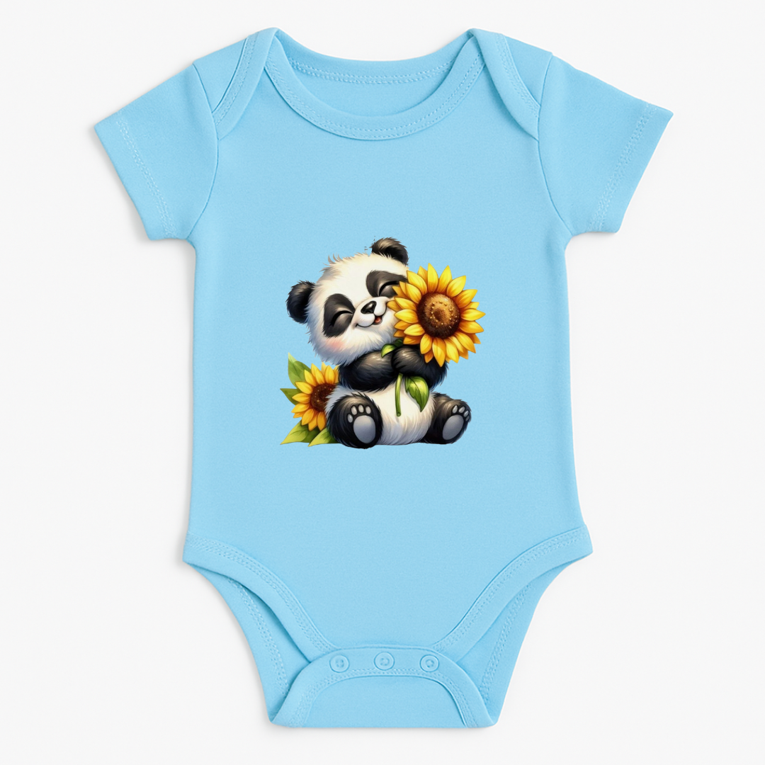 Panda with Sunflower Baby Romper