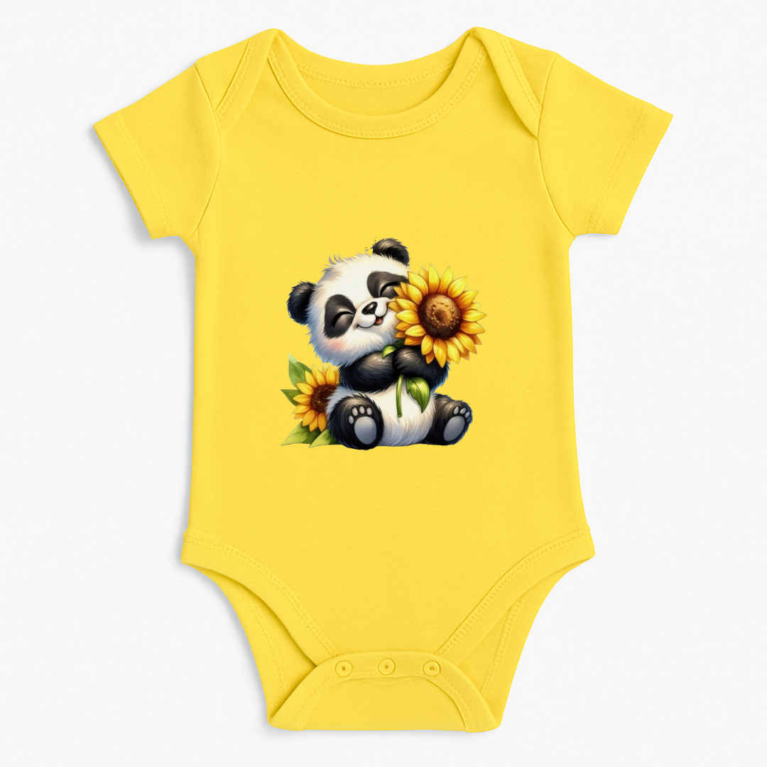 Panda with Sunflower Baby Romper