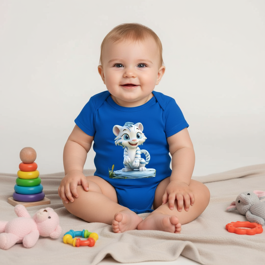 Cute White Tiger Baby Romper