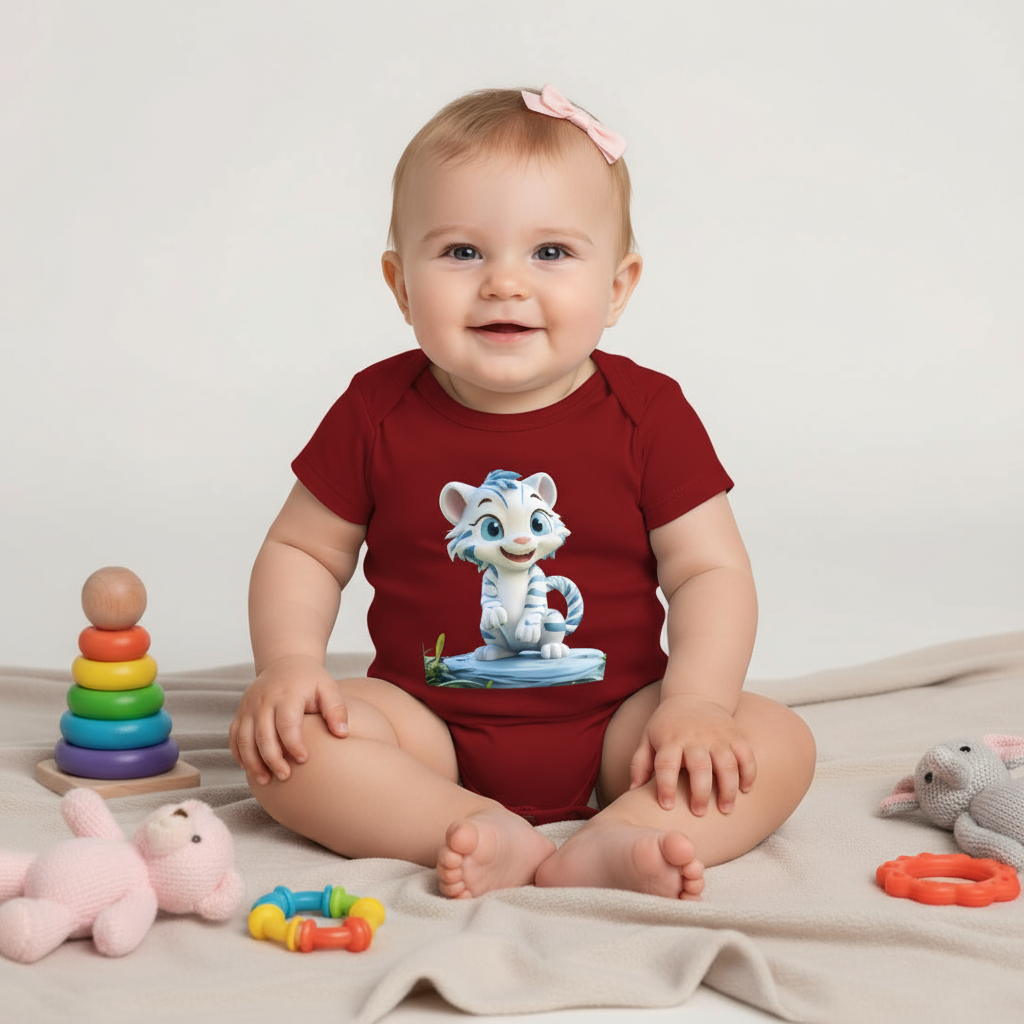 Cute White Tiger Baby Romper