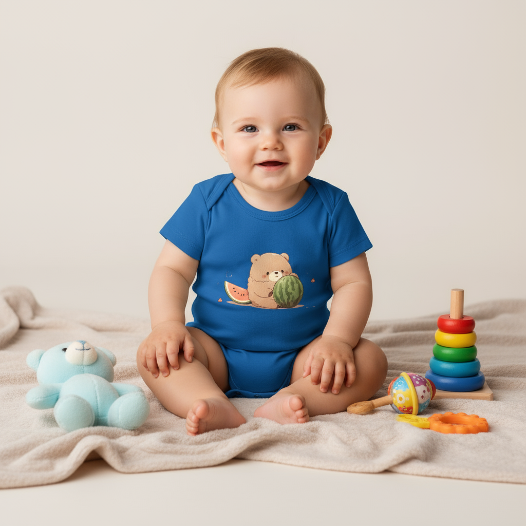 Watermelon Bear Baby Romper