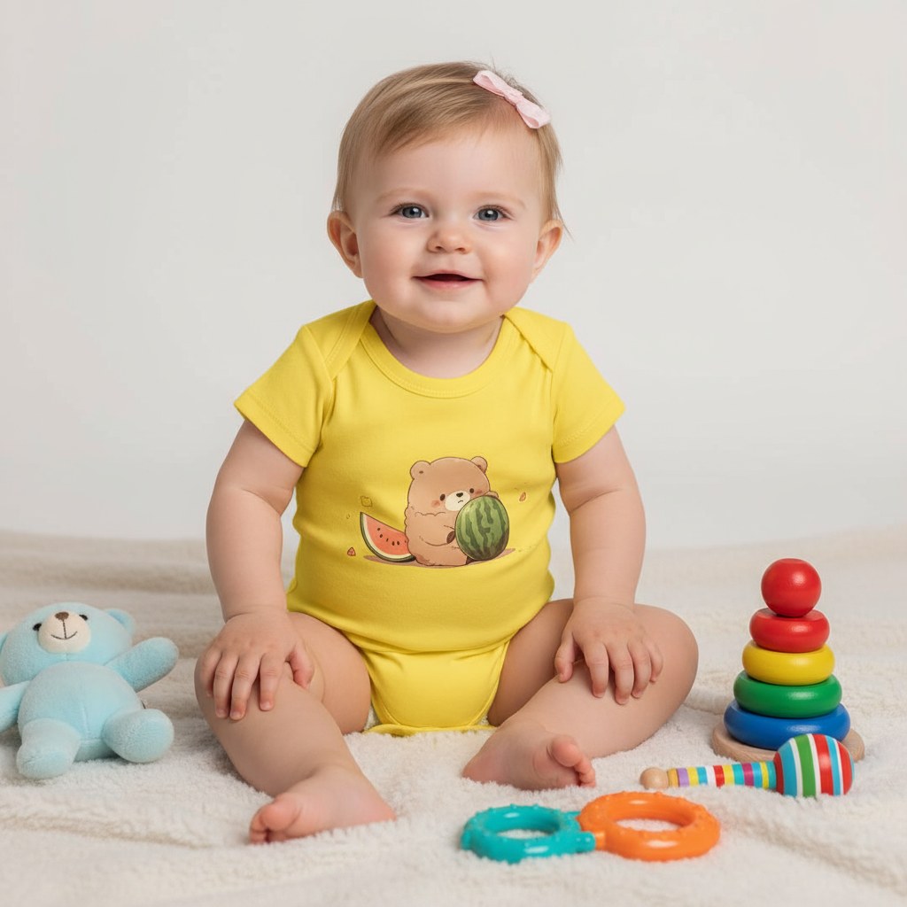Watermelon Bear Baby Romper