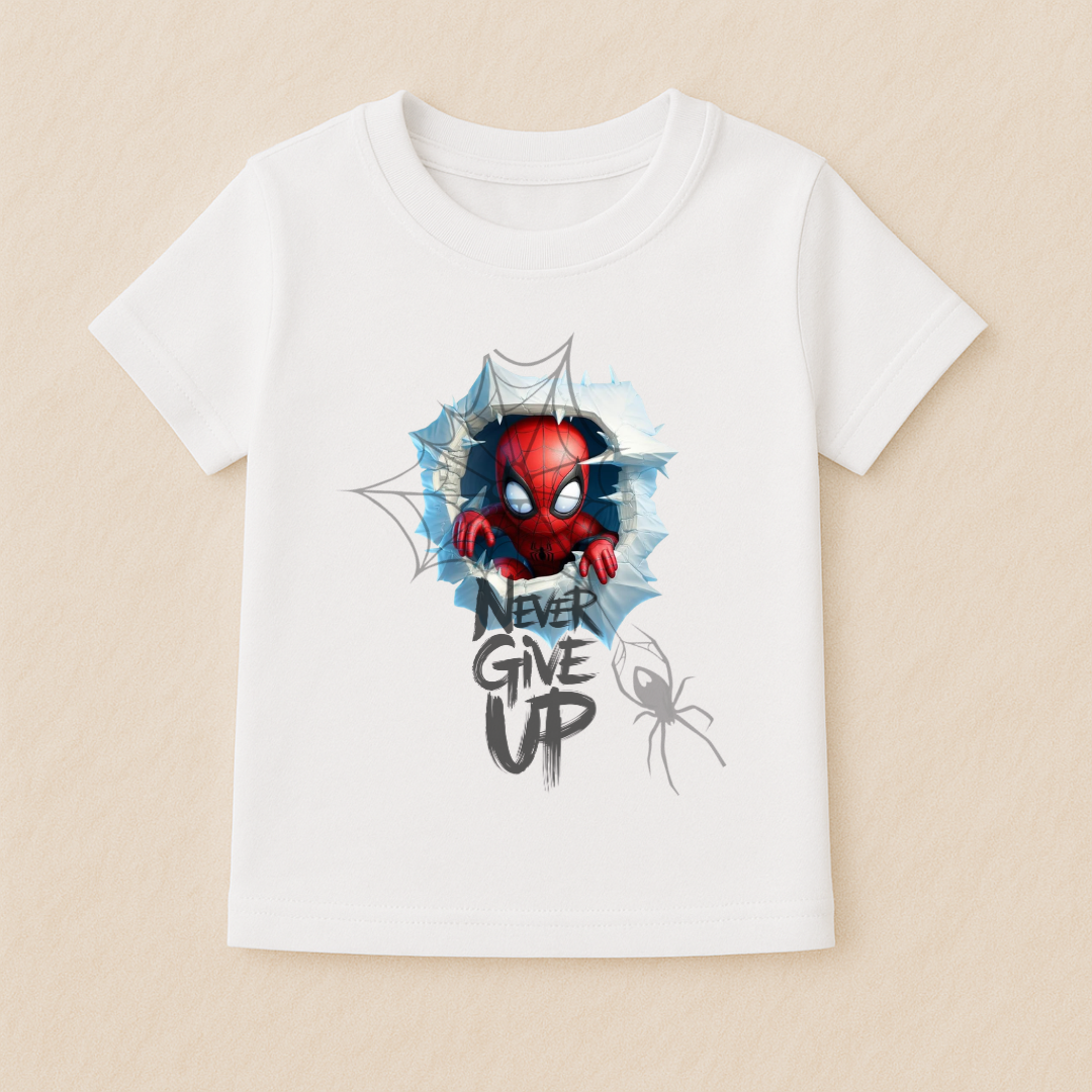 Baby Boy Spider Man “Never Give Up” Graphic T-Shirt