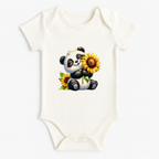 Panda with Sunflower Baby Romper