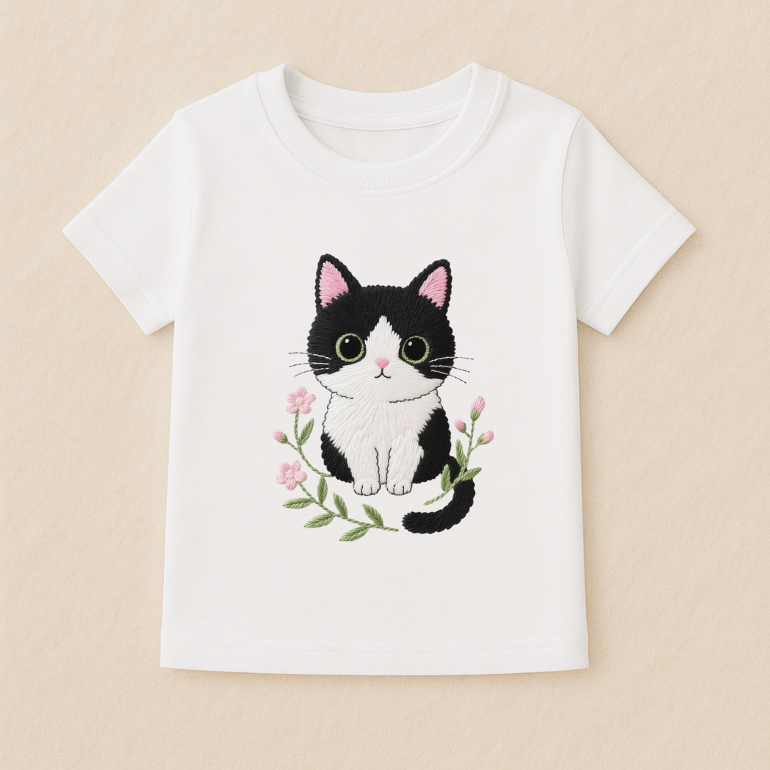 Baby Girls Cute Cat T-Shirt