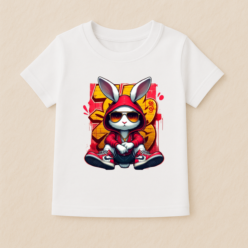 Kids Boys Cool Bunny Hoodie Tshirt