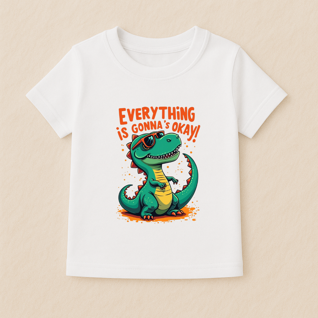 Kids Boys Dino Positive Vibes Tshirt