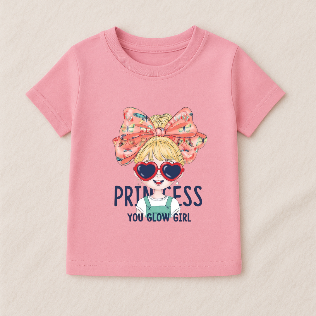 Kids Girls Bow Princess Tshirt