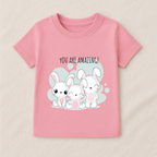 Kids Girls Cute Bunny Friends Tshirt