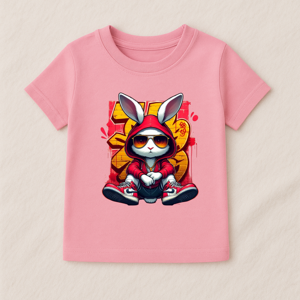Kids Boys Cool Bunny Hoodie Tshirt