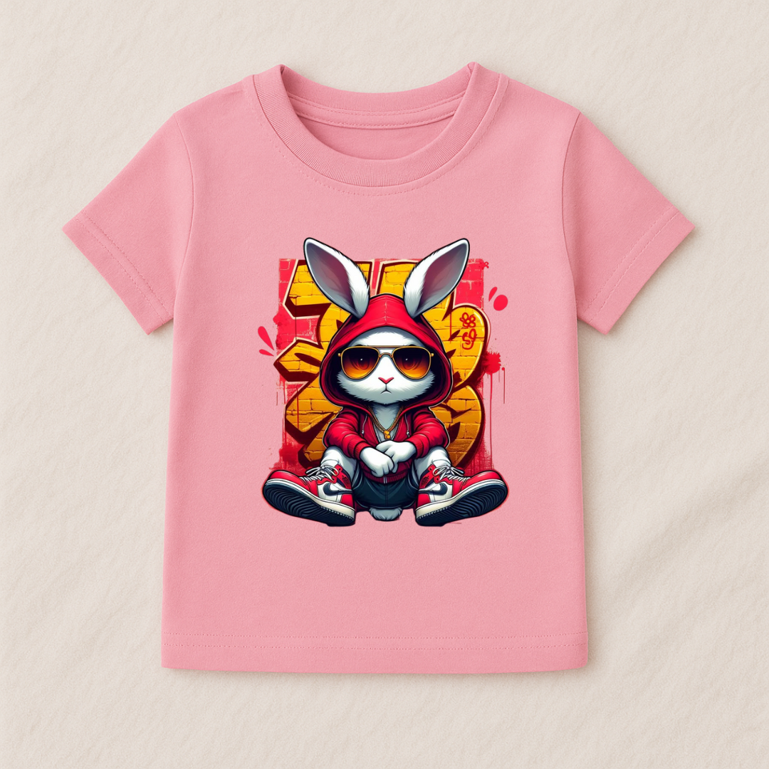 Kids Boys Cool Bunny Hoodie Tshirt