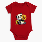 Panda with Sunflower Baby Romper