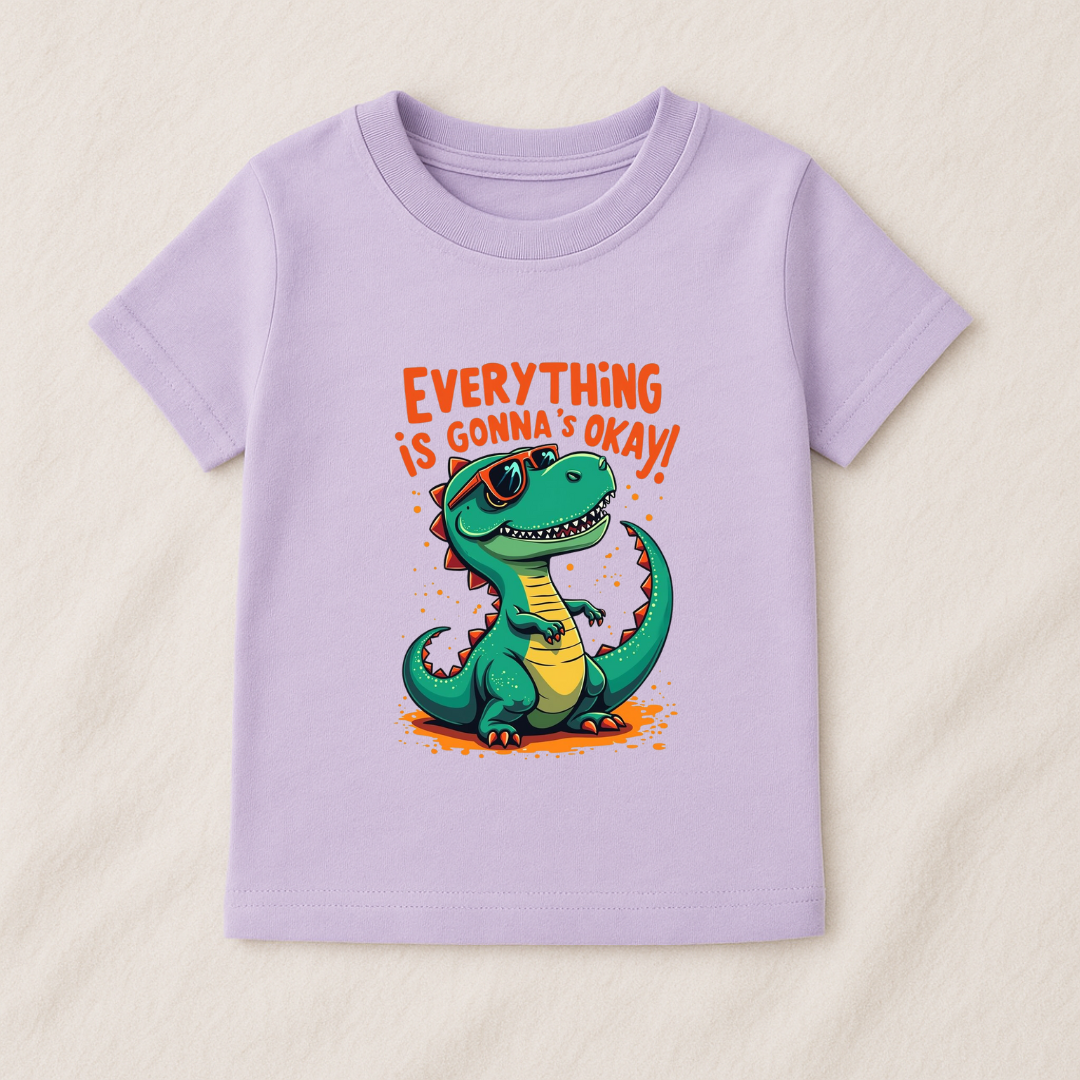 Kids Boys Dino Positive Vibes Tshirt