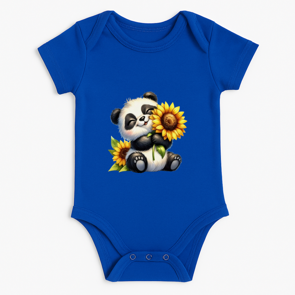 Panda with Sunflower Baby Romper