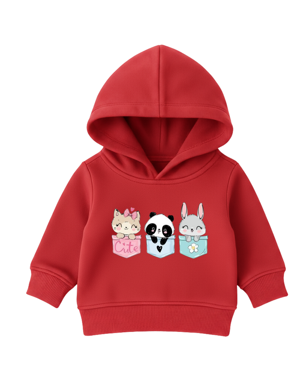 Baby Red Animal Friends Hoodie