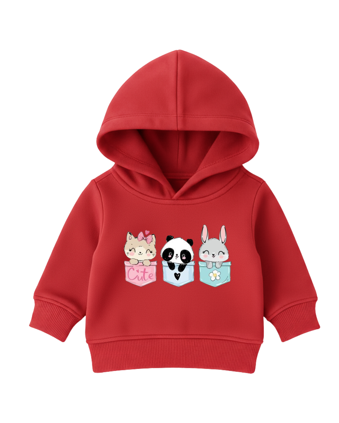 Baby Red Animal Friends Hoodie