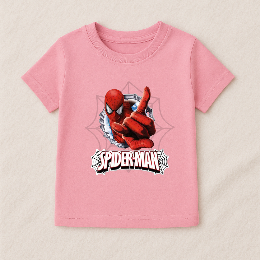 Baby Boy Spider Man web slinging Graphic T-Shirt