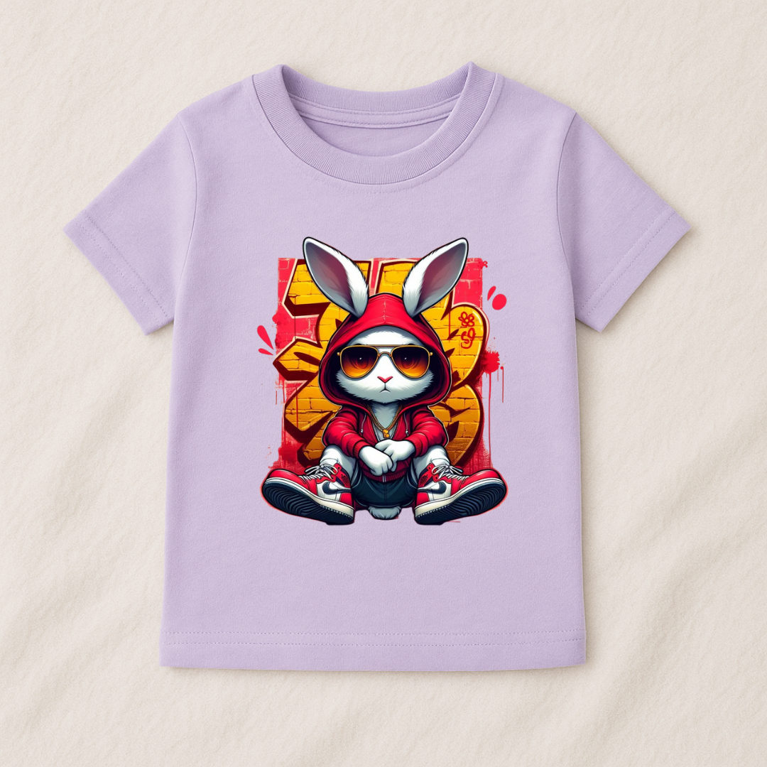 Kids Boys Cool Bunny Hoodie Tshirt