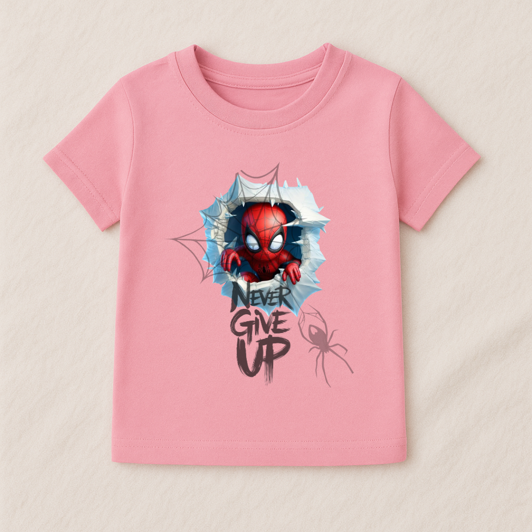 Baby Boy Spider Man “Never Give Up” Graphic T-Shirt