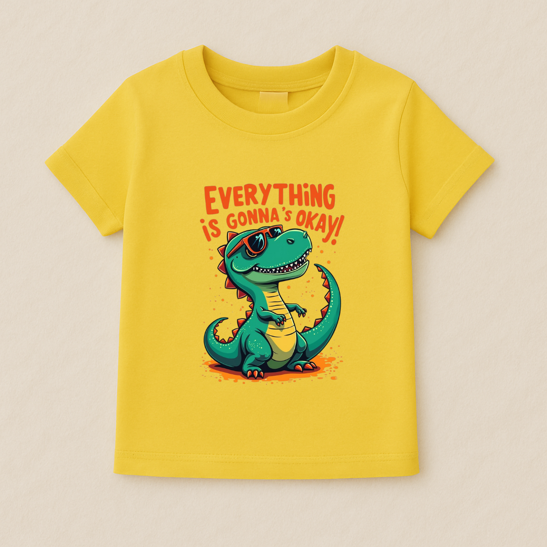 Kids Boys Dino Positive Vibes Tshirt