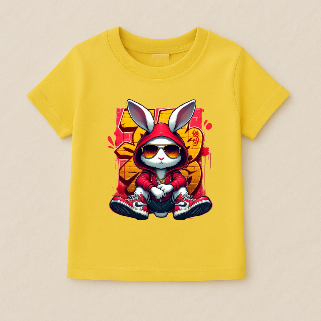 Kids Boys Cool Bunny Hoodie Tshirt