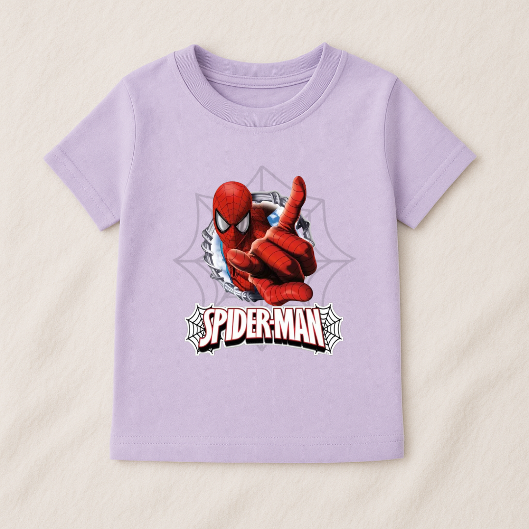 Baby Boy Spider Man web slinging Graphic T-Shirt