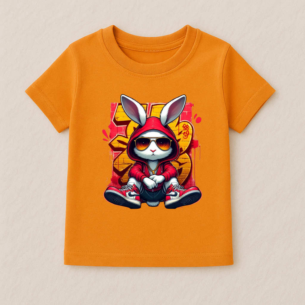Kids Boys Cool Bunny Hoodie Tshirt