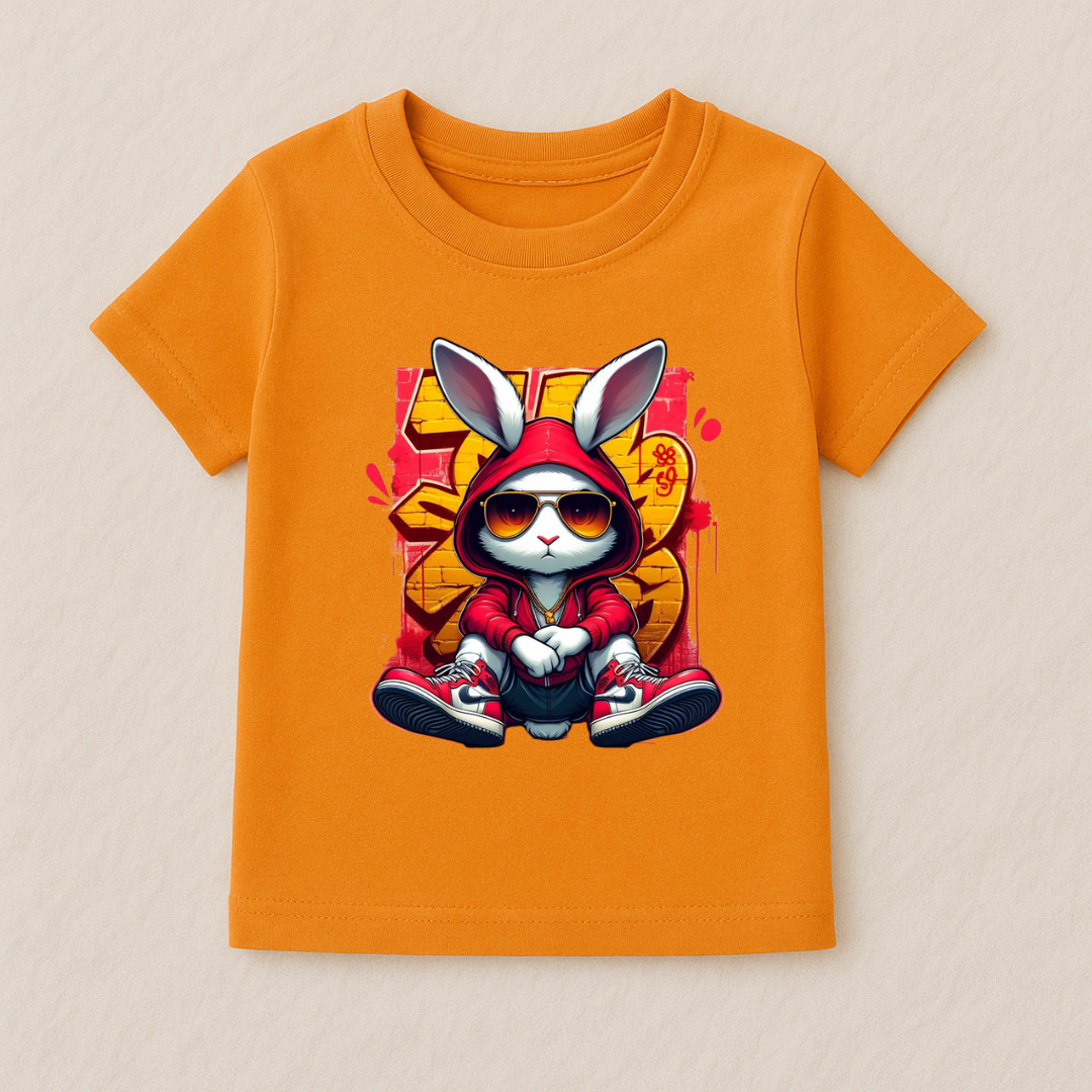 Kids Boys Cool Bunny Hoodie Tshirt