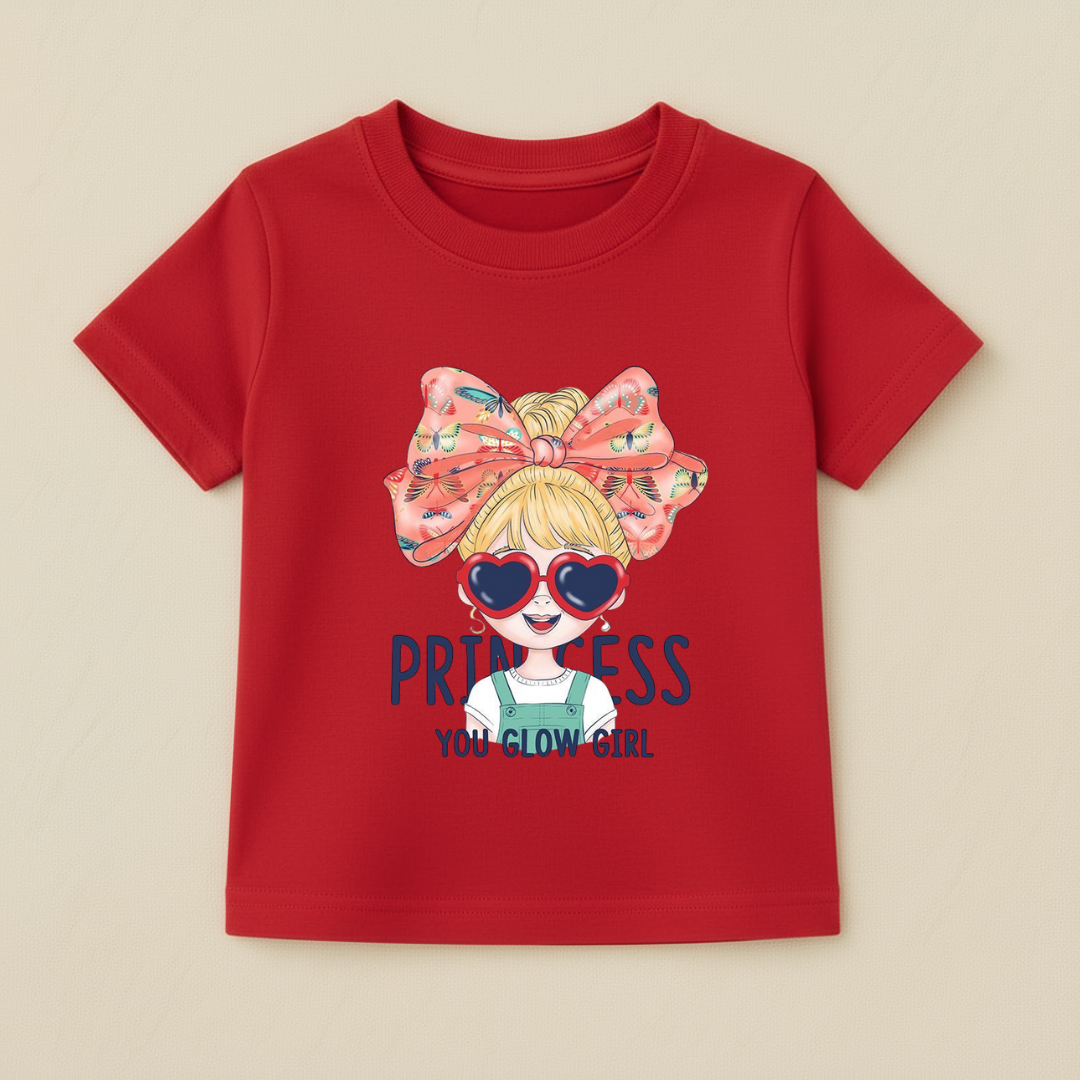 Kids Girls Bow Princess Tshirt