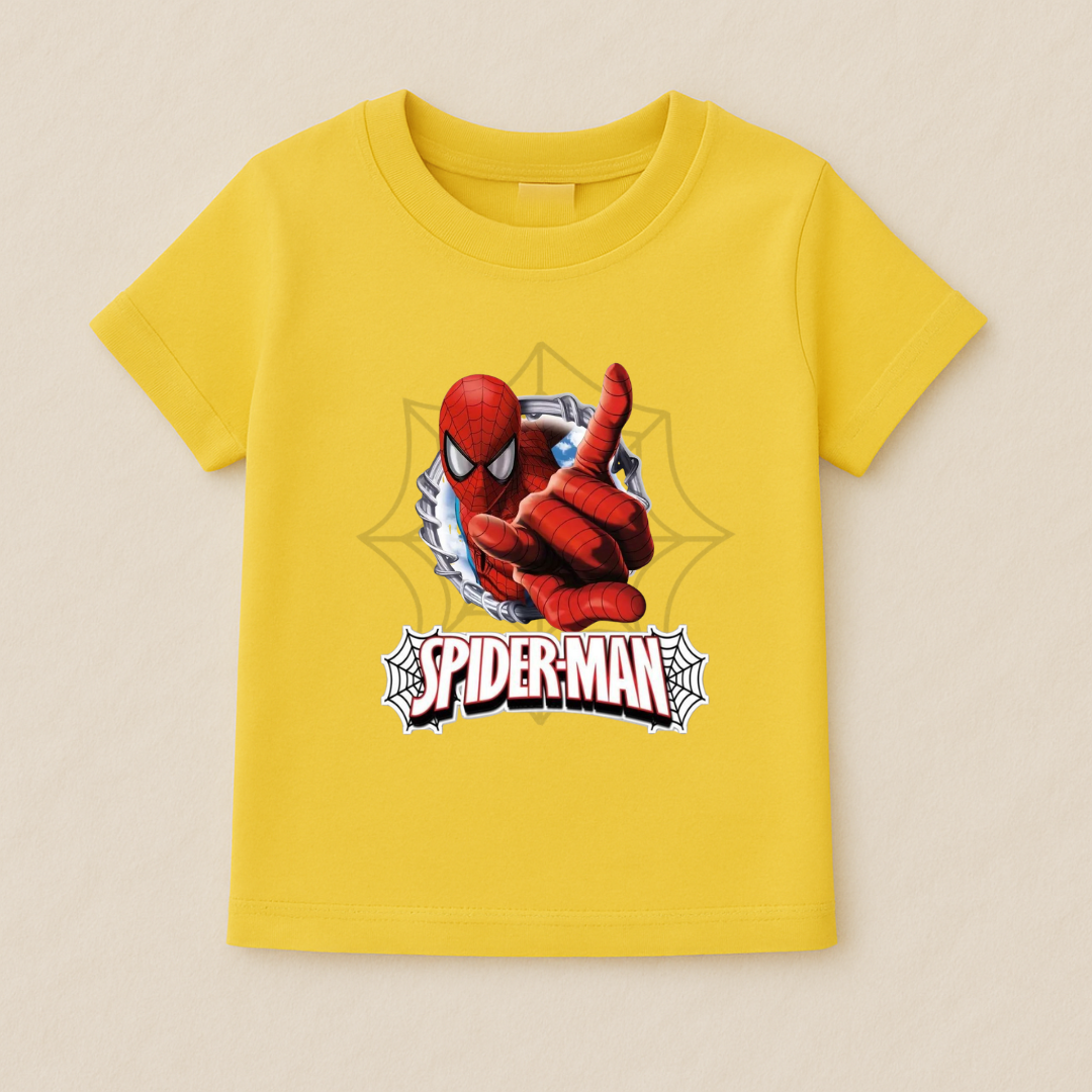 Baby Boy Spider Man web slinging Graphic T-Shirt