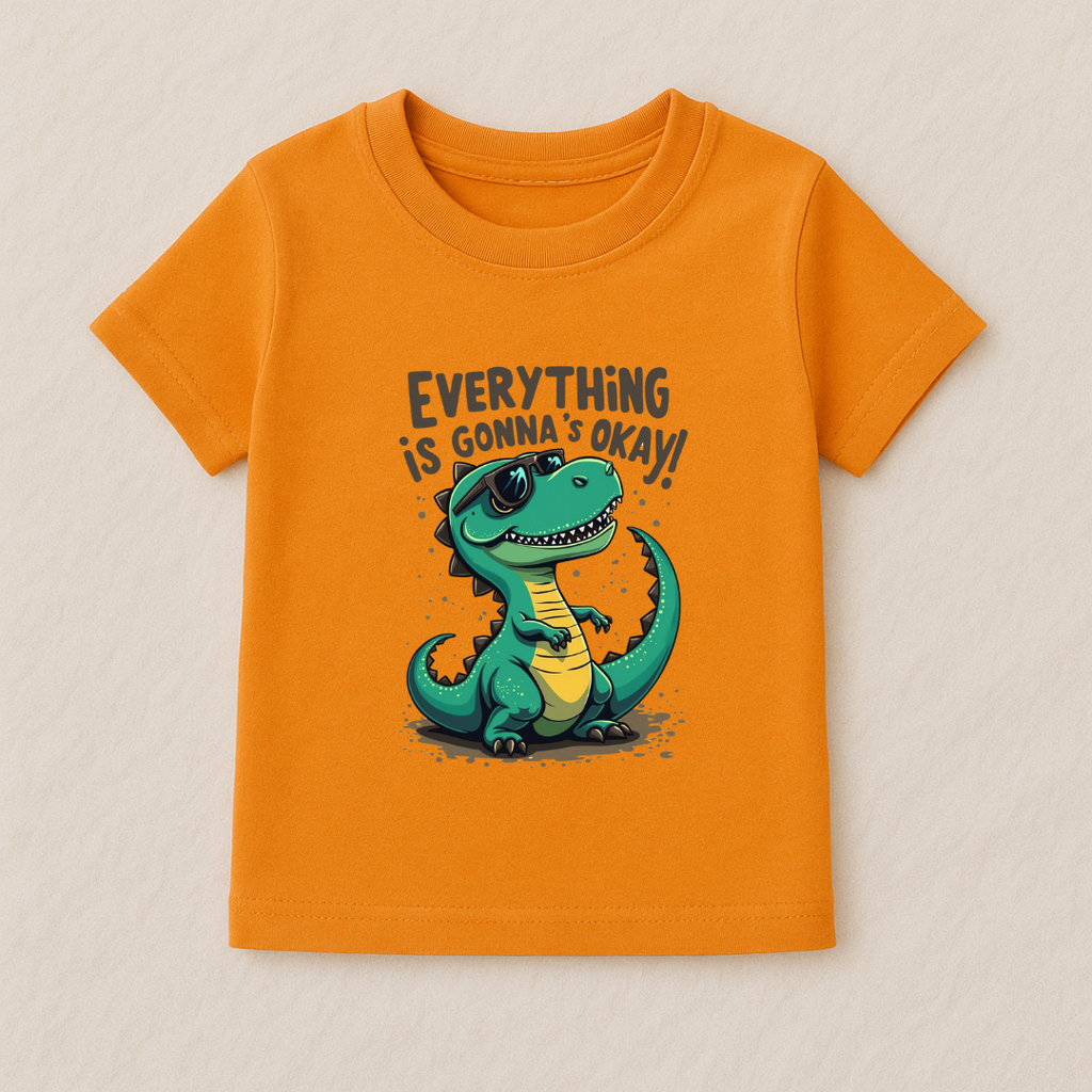 Kids Boys Dino Positive Vibes Tshirt