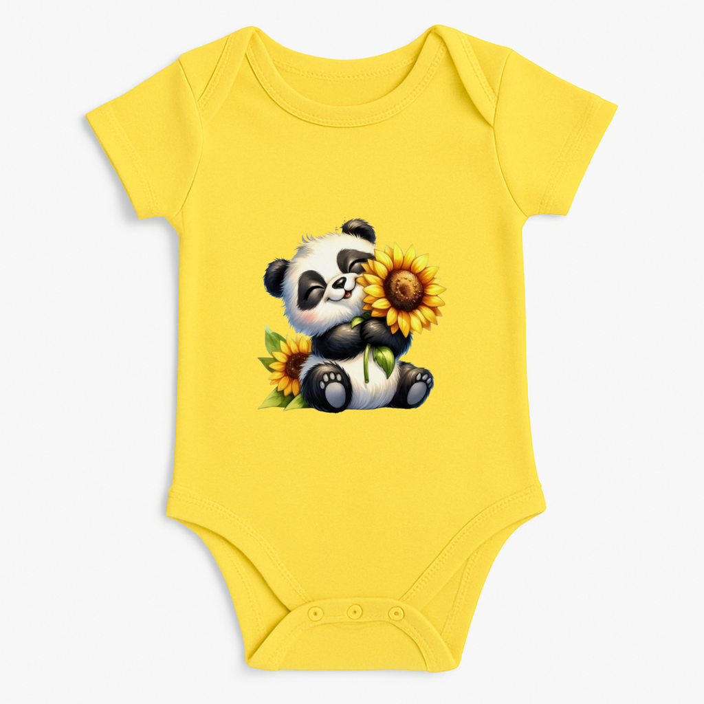 Panda with Sunflower Baby Romper