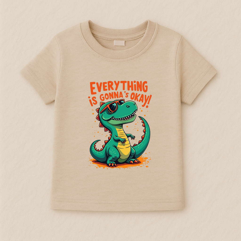 Kids Boys Dino Positive Vibes Tshirt