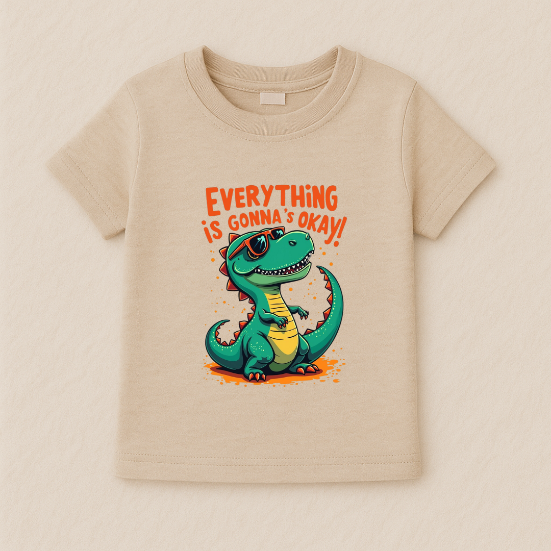 Kids Boys Dino Positive Vibes Tshirt