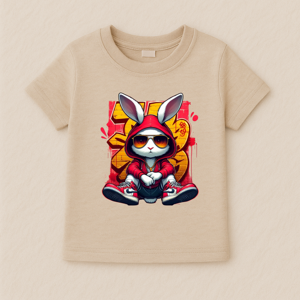 Kids Boys Cool Bunny Hoodie Tshirt