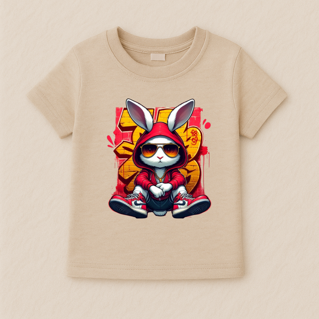 Kids Boys Cool Bunny Hoodie Tshirt
