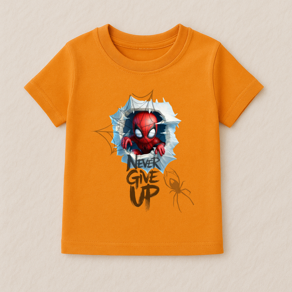 Baby Boy Spider Man “Never Give Up” Graphic T-Shirt