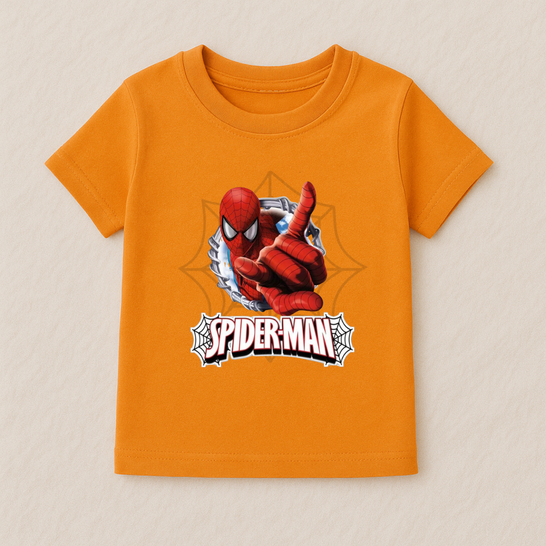 Baby Boy Spider Man web slinging Graphic T-Shirt