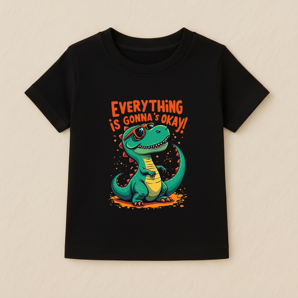 Kids Boys Dino Positive Vibes Tshirt