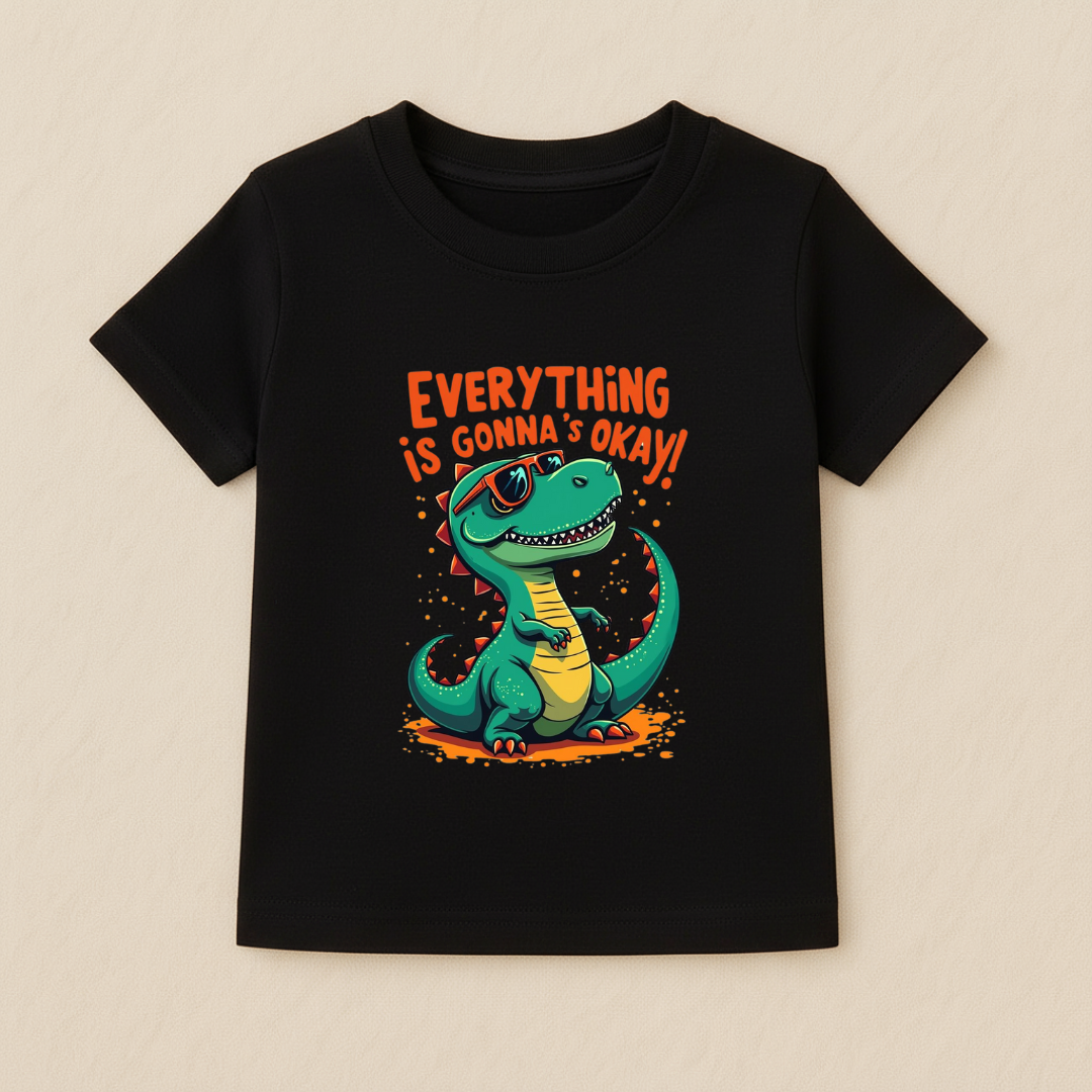 Kids Boys Dino Positive Vibes Tshirt