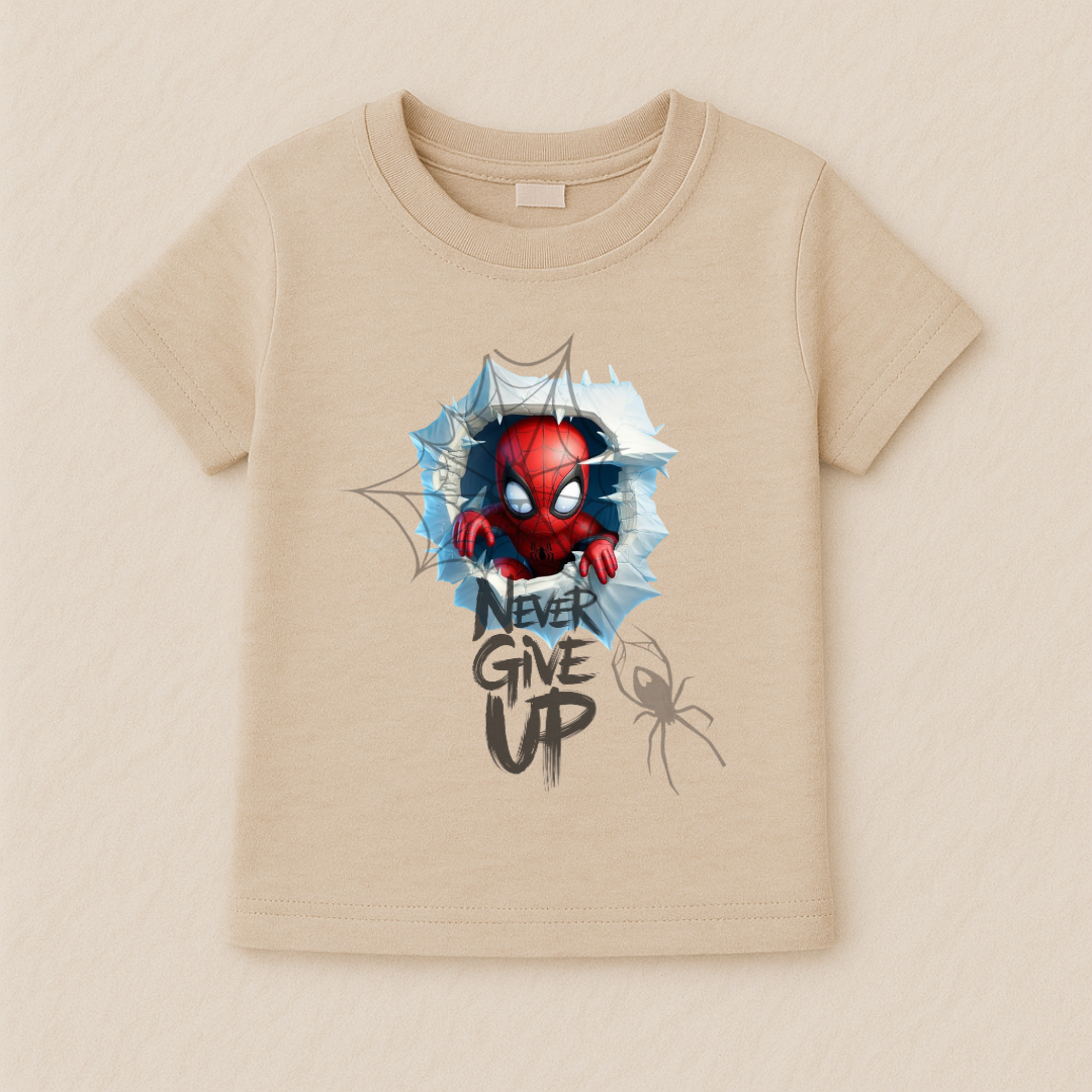 Baby Boy Spider Man “Never Give Up” Graphic T-Shirt
