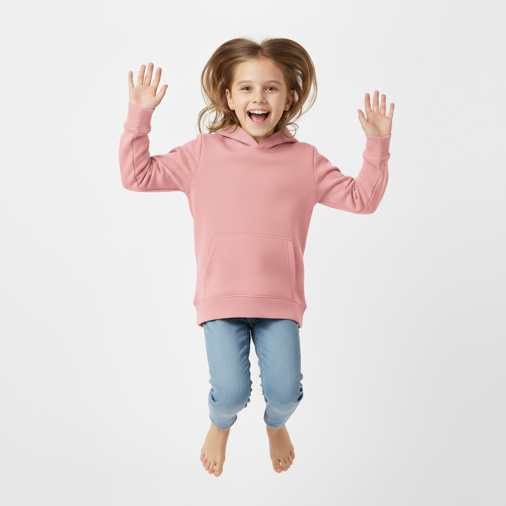 Kids Unisex Pink Hoodie