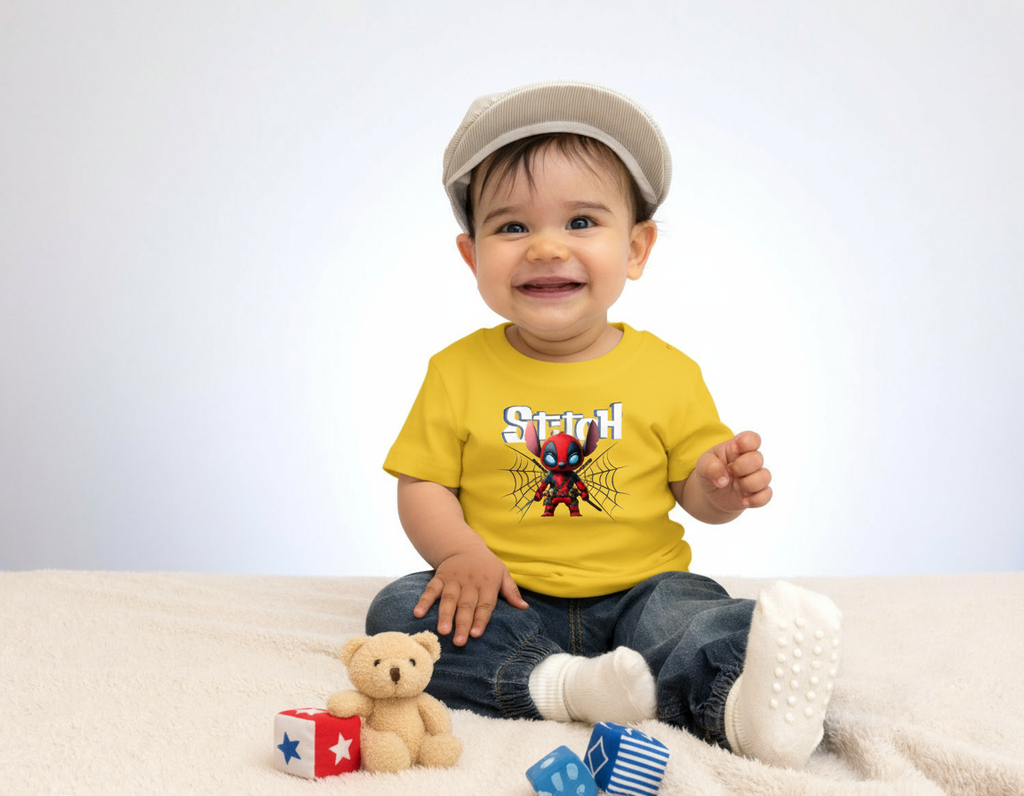 Funny Baby Boy Deadpool Stitch Tshirt