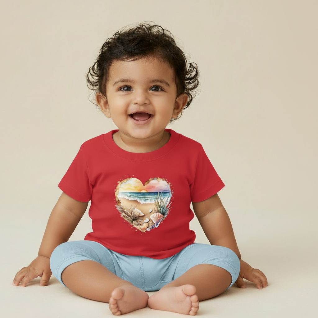 Baby Girls Beach Sunset T-Shirt