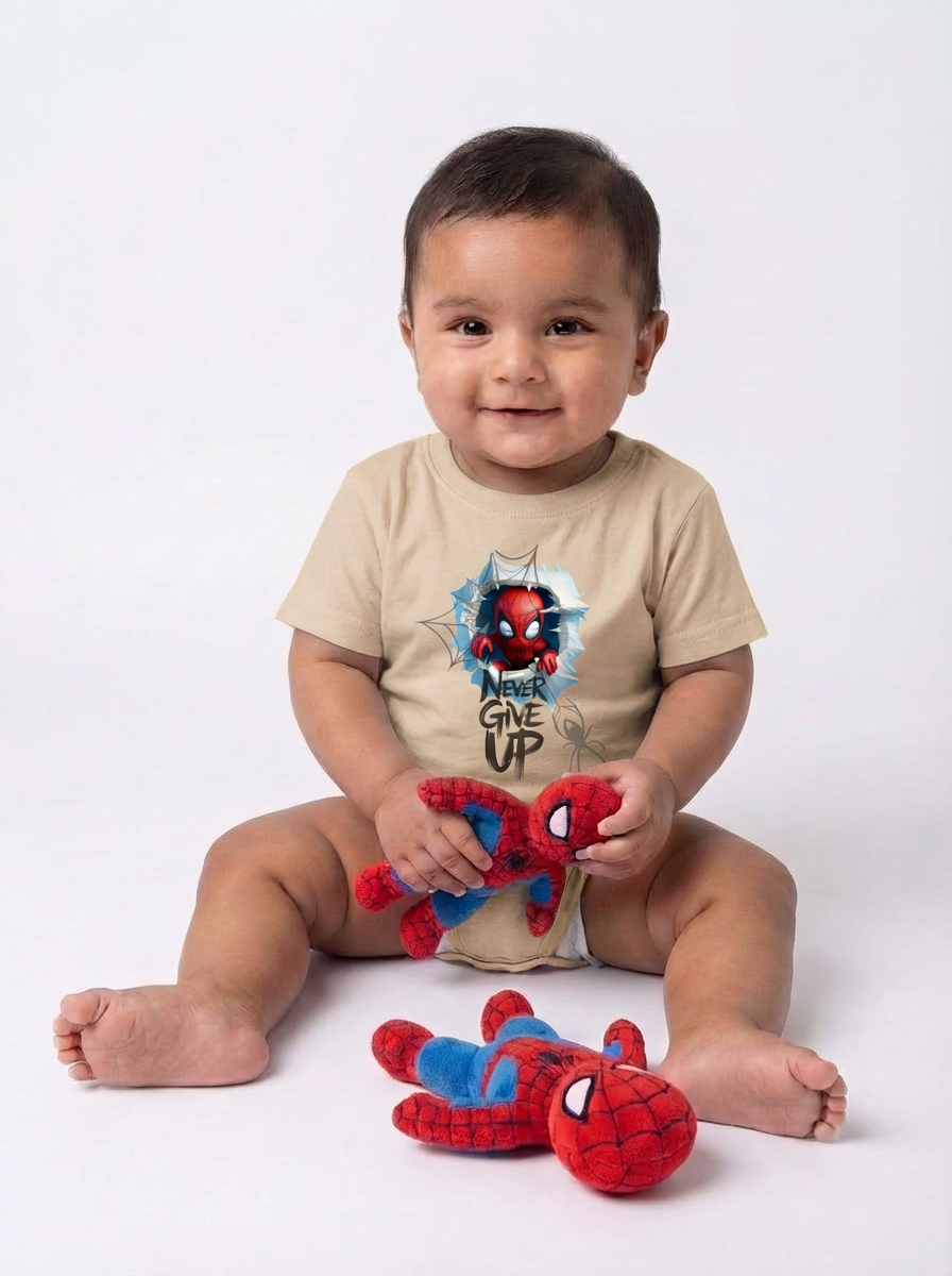 Baby Boy Spider Man “Never Give Up” Graphic T-Shirt