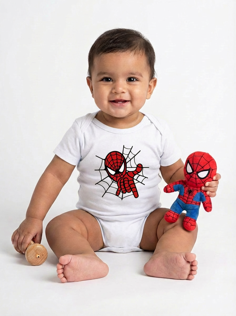 Spider Man Web Baby Romper